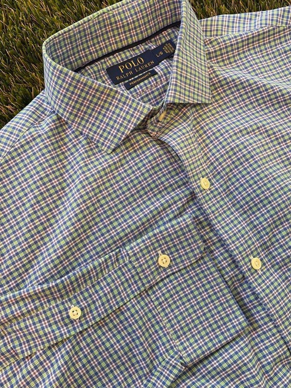 Polo Ralph Lauren Performance Plaid Button Down Shirt Size L